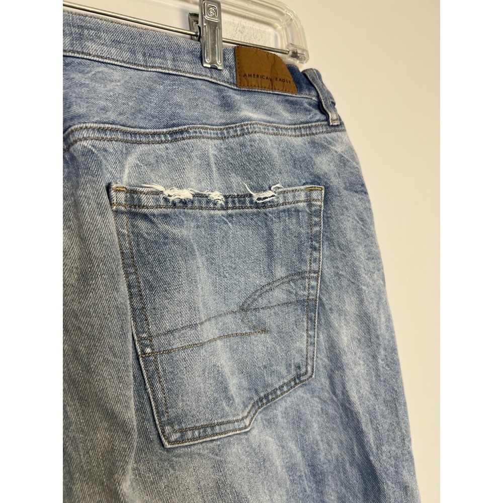 American Eagle Baggy Jeans 33x30 Women 14 Light Wash Cotton - Picture 8 of 8